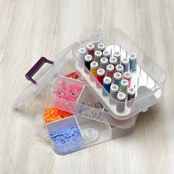 BabySnap Zubehörbox Klarsichtbox (3 Lagen inkl. Garn-Organizer)