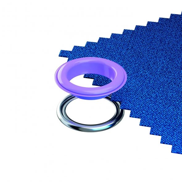 Prym Ösen mit Scheiben (11 mm/ lila-silberfarbig/ 20 St.)