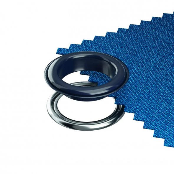 Prym Ösen mit Scheiben (14 mm/ marine-silberfarbig/ 15 St.)