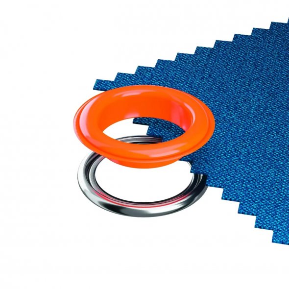 Prym Ösen mit Scheiben (14 mm/ orange-silberfarbig/ 15 St.)