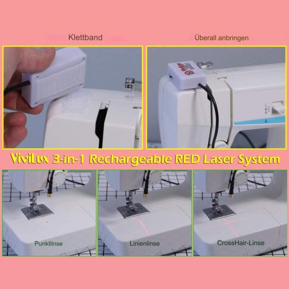 Vivilux 3-in-1 Laser System (USB / grün) zum Nähen und Basteln