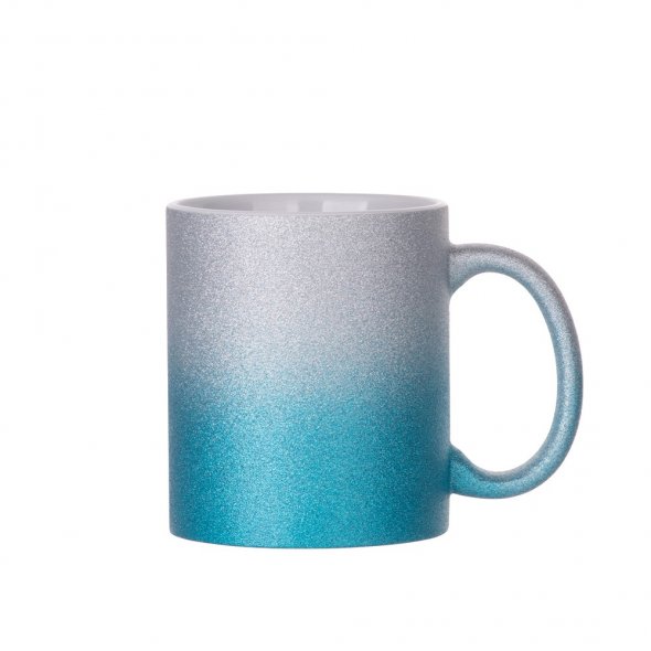 Sublimations-Tasse Glitter mit Farbverlauf (330 ml / bicolor)
