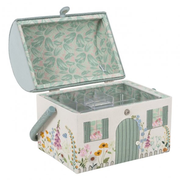 Nähkorb/Nähkästchen Country Cottage (bestickt / L / 21x30x26cm)