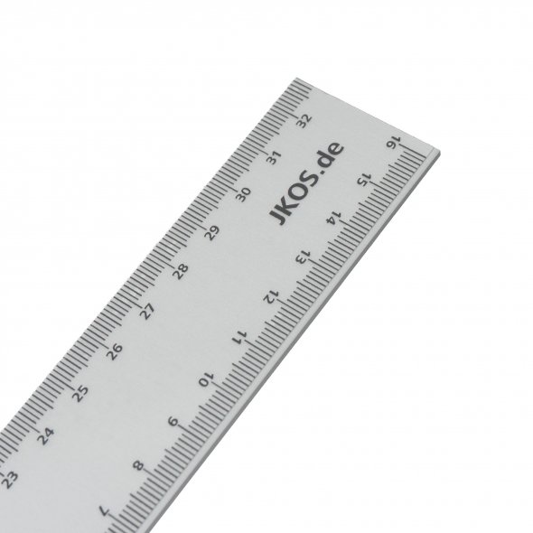 JKOS Aluminium Lineal (klein / 32 cm / 16+16 cm Skallierung)
