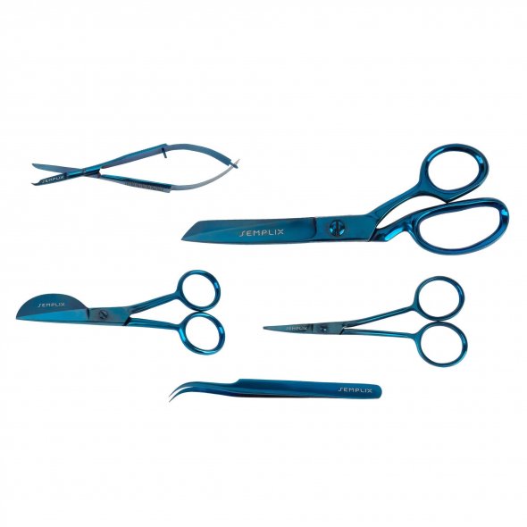 Semplix Aufbewahrungstasche mit Scheren-Set anthrazit/braun