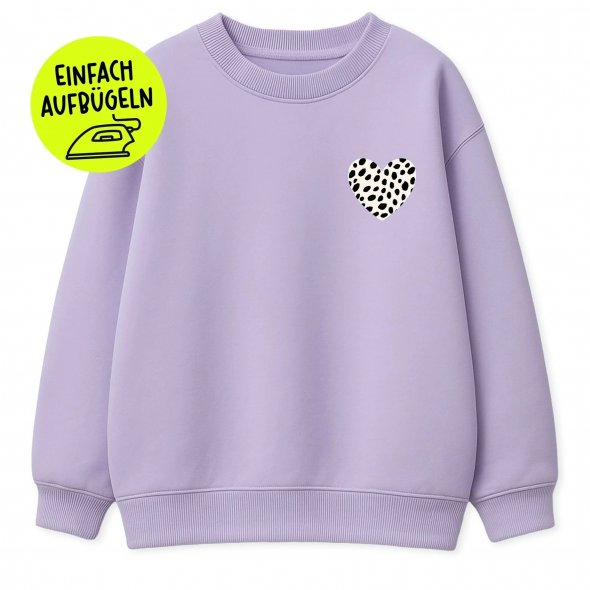 Paul und Clara Iron-On Flock-Patch Herz zum Aufbügeln