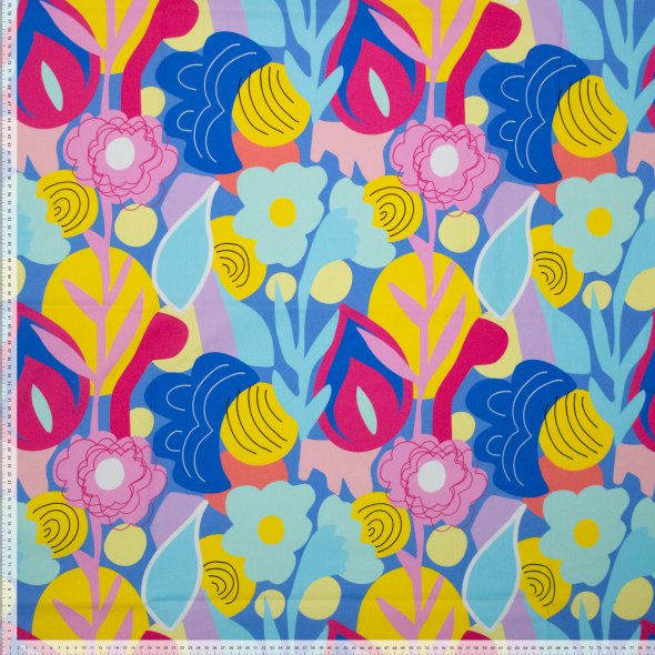 Baumwoll-Stoff Popeline Blumenmuster by Karina+Kind