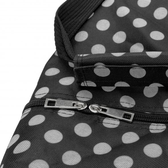 Over-Coverlocktasche XL (schwarz/weiß gepunktet)