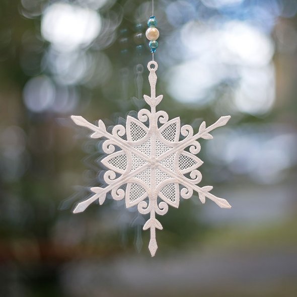 Windesign Stickmuster USB „Schneeflocken“ (freistehende Spitzenstickerei)