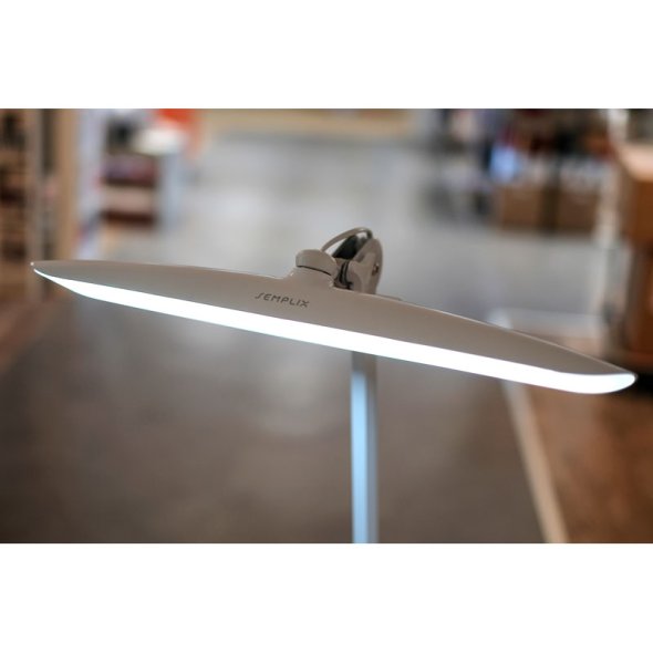 Semplix LED Arbeitslampe Stehlampe weiß (182 LED/ dimmbar/ inkl. Standfuß m. Rollen/ Tischklemme)