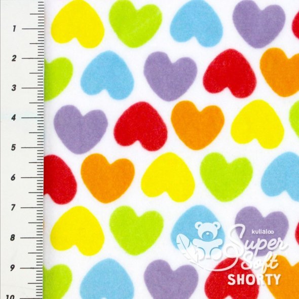 Kullaloo Plüsch Super Soft SHORTY Rainbow Love Hearts (0,75 m x 1 m)