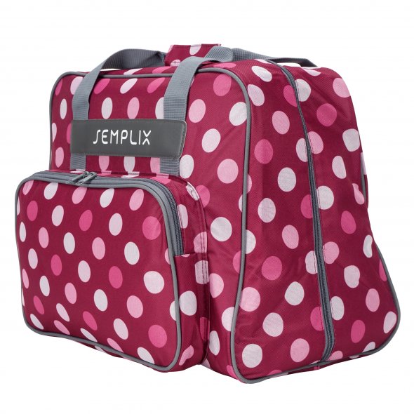Semplix Nähmaschinentasche Polka Dots (beere/rosa)