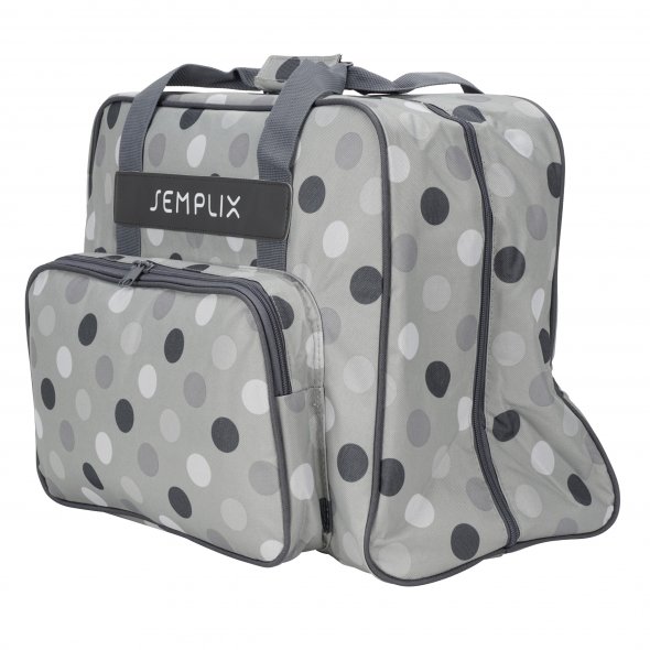 Semplix Nähmaschinentasche Polka Dots (stein/grau)