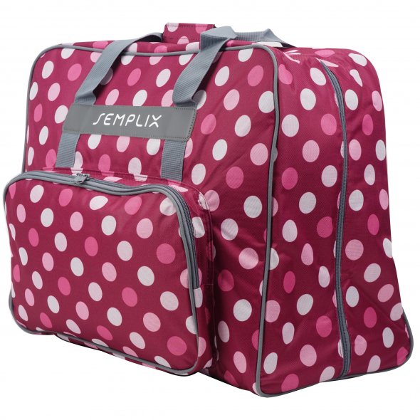 Semplix Nähmaschinentasche XL Polka Dots (beere/rosa)