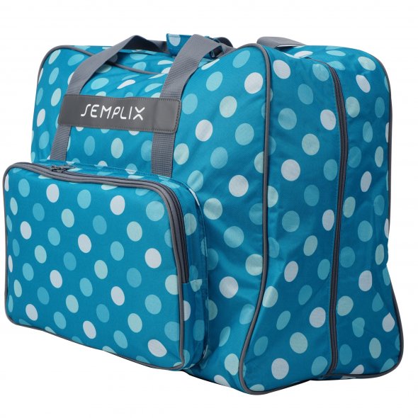 Semplix Nähmaschinentasche XL Polka Dots (petrol/türkis)