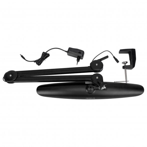 Semplix LED Arbeitslampe Tischlampe schwarz (182 LED/ 3 Farben/ dimmbar/ Tischklemme)