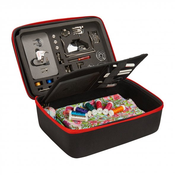 Bernina Zubehörkoffer (ohne Zubehör/ 3 Einsätze/ 33 x 15 x 25 cm/ schwarz)