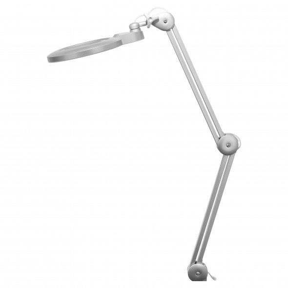 Semplix LED Lupen-Tischlampe silber (60 PCS LED/ 3D Linse/ dimmbar/ Tischklemme)