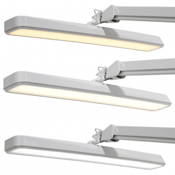 Semplix LED Arbeits-Tischlampe weiß (324 LED/ dimmbar in 5 Stufen/ Tischklemme)