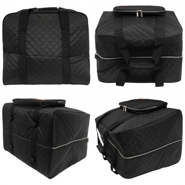 Semplix Overlocktasche Quilting (schwarz/ Reißverschluss silber)
