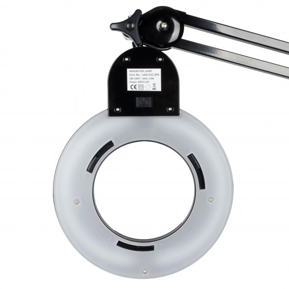 Semplix LED Lupen-Tischlampe schwarz (60 PCS LED/ 3D Linse/ dimmbar/ Tischklemme)