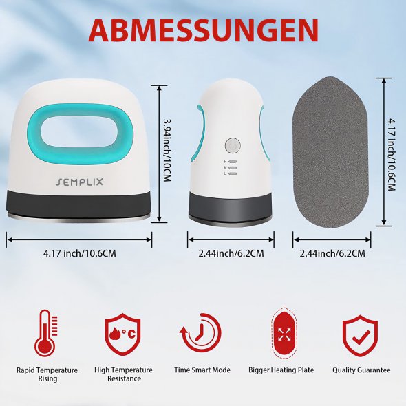 Semplix SimplePress Mini (6,2 x 10,6 cm / Wärmetransferpresse / türkis)