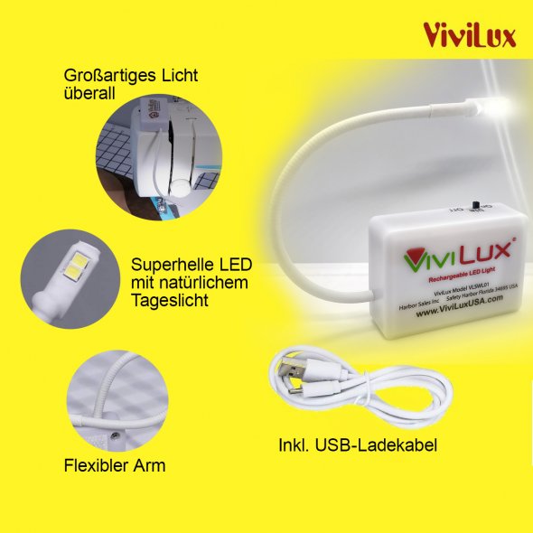 Vivilux LED Licht flexibel (extra hell) zum Nähen und Basteln