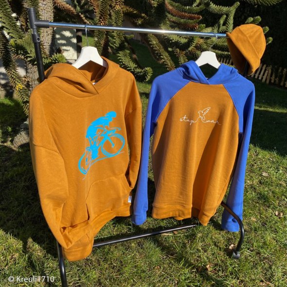 Baumwoll Sweat Stoff Eike angeraut melange - Eike melange von Swafing: 1,0m
