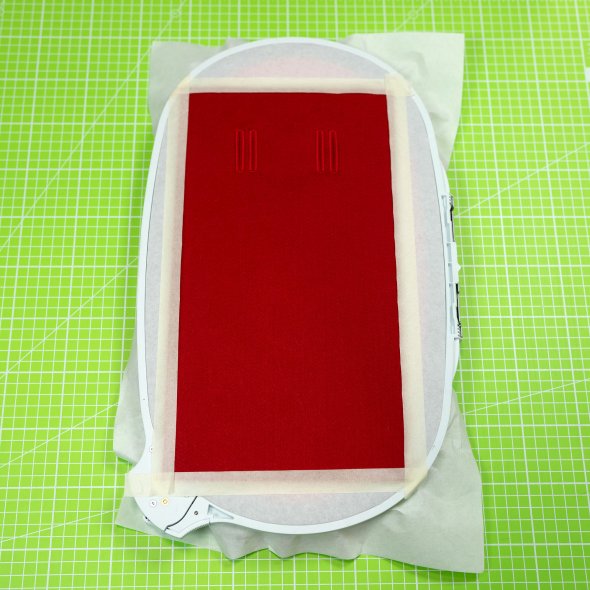 Erweiterung Unterlage für Bernina Stickrahmen auf 210x400 mm (rot)