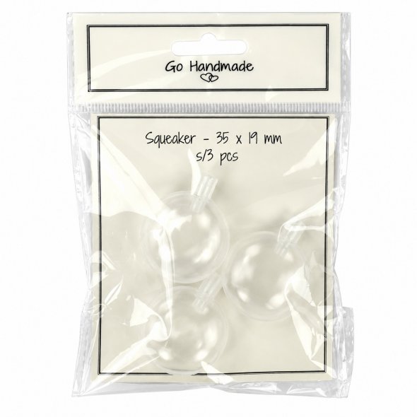 Go Handmade Quietscher (Ø 35 mm / 3er Set) für Stofftiere zum Einnähen