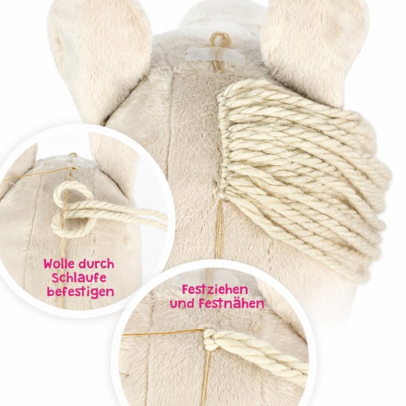 Go Handmade Pelzgarn FUR LUX grau (100 g / für Hobby Horse Mähnen)