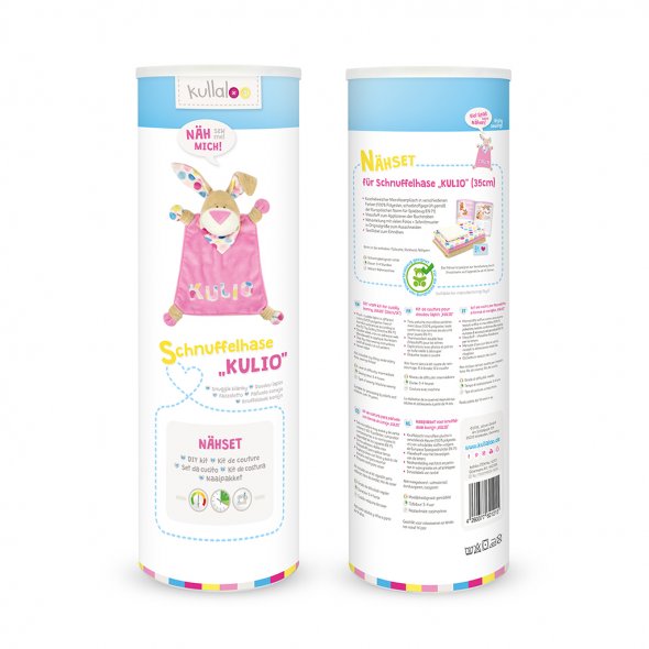 Kullaloo Materialset Schnuffeltuch Hase Kulio (beige/ rosa/ gepunktet)