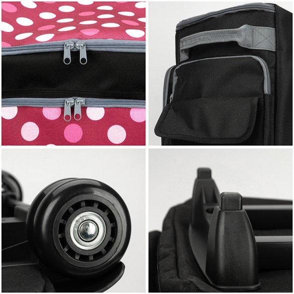 Semplix Nähmaschinentrolley Polka Dots beere/rosa