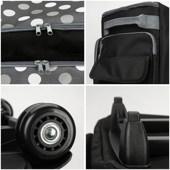 Semplix Nähmaschinentrolley Polka Dots anthrazit/grau