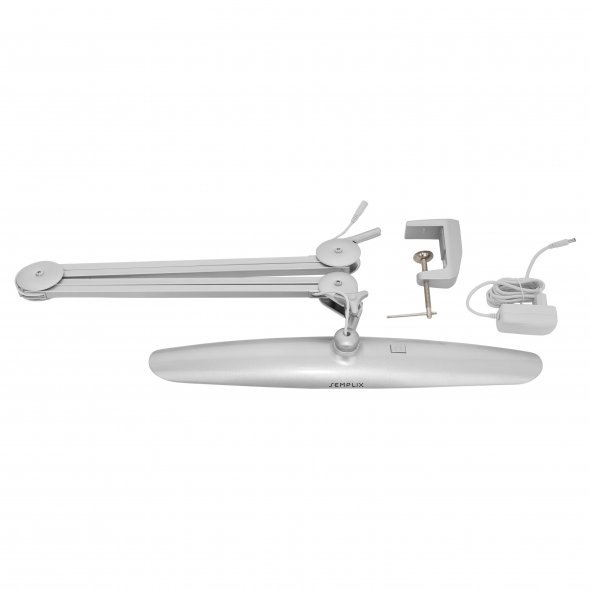 Semplix LED Arbeits-Tischlampe silber (182 LEDs/ dimmbar/ Tischklemme)