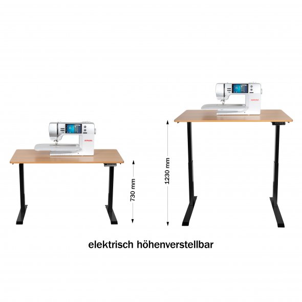 Semplix Hobby- und Arbeitstisch, Nähtisch elektrisch höhenverstellbar (schwarz/ schwarz)