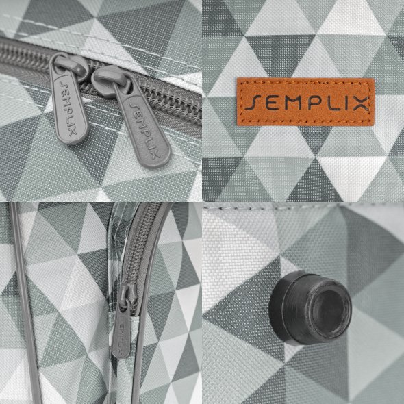 Semplix Nähmaschinentasche Diamond Design (stein/grau)