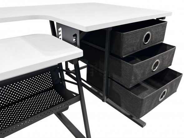 Nähmaschinen Tisch mit 3 Schubladen (weiß)