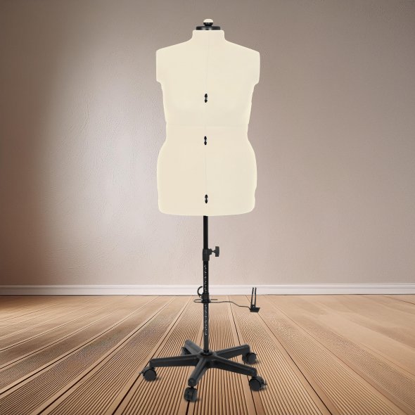 Schneiderpuppe/Schneiderbüste Supa Fit "L" mit Rollen (verstellbar / beige)