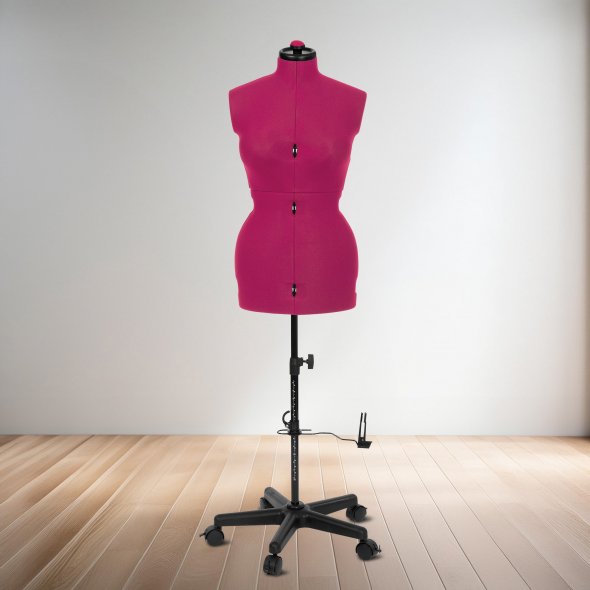 Schneiderpuppe/Schneiderbüste Supa Fit "M" mit Rollen (verstellbar / pink)