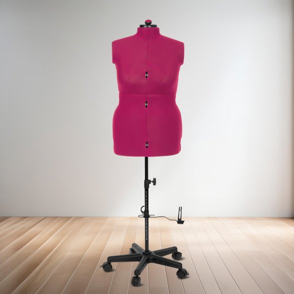 Schneiderpuppe/Schneiderbüste Supa Fit "L" mit Rollen (verstellbar / pink)