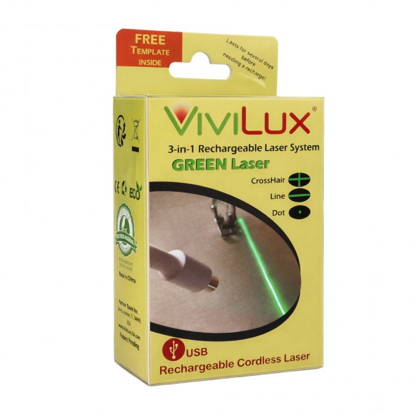 Vivilux 3-in-1 Laser System (USB / grün) zum Nähen und Basteln