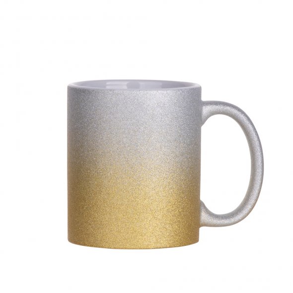Sublimations-Tasse Glitter mit Farbverlauf (330 ml / bicolor)