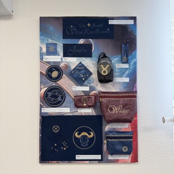 Stickmuster USB "Die zwölf Sternkreiszeichen" (122 Muster + Musterkombinationen)