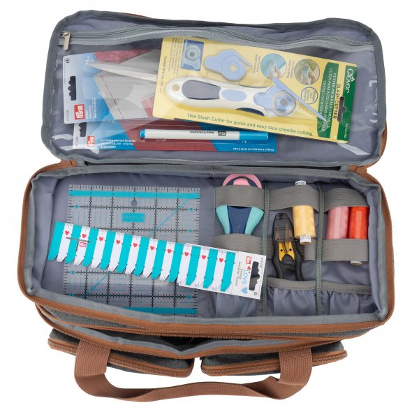Semplix Multifunktionstasche anthrazit/braun (38 x 18 x 19 cm)