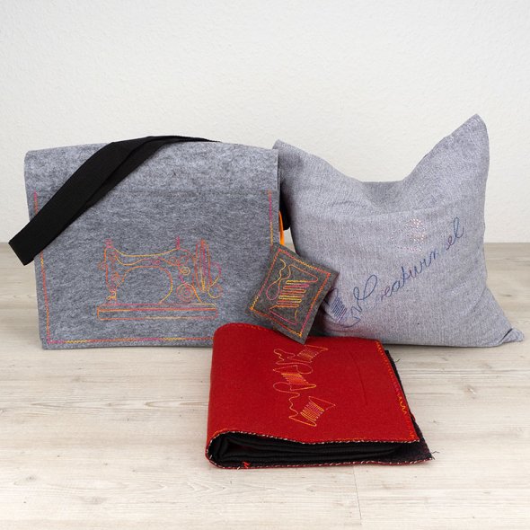 USB Bobbinwork/Redwork, inkl. je 19 Stickmuster