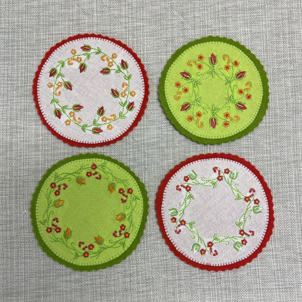 Windesign Stickmuster USB Oster-Blumen-Kranz (8 Stickmuster)