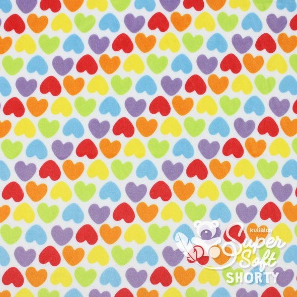 Kullaloo Plüsch Super Soft SHORTY Rainbow Love Hearts (0,75 m x 1 m)