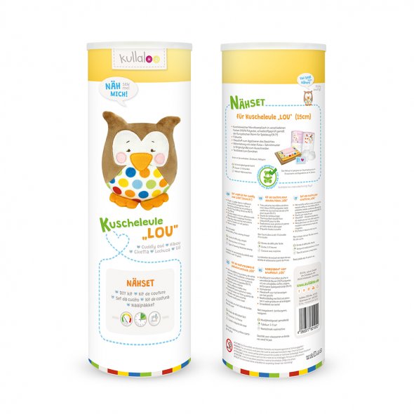 Kullaloo Materialset Kuscheleule LOU (braun-gepunktet inkl. Füllwatte)