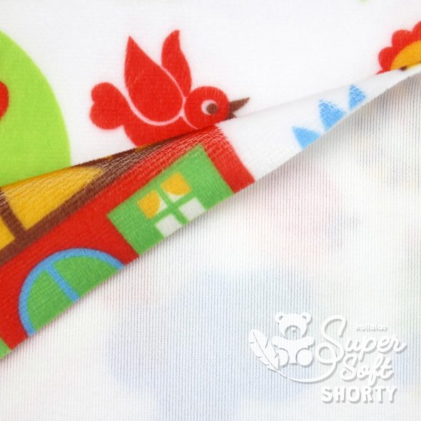 Kullaloo SuperSoft Plüsch SHORTY Prints (Bauernhof/ 0,75 m x 1 m)